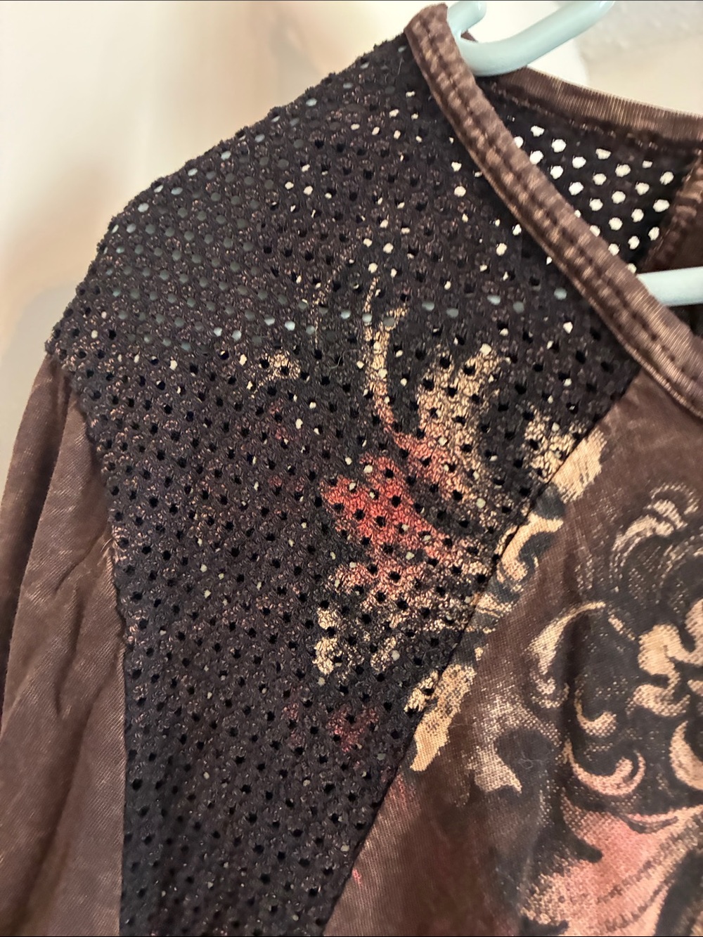 Vocal Brown Long-Sleeve Embellished Women's Tee - Picture 6 of 7